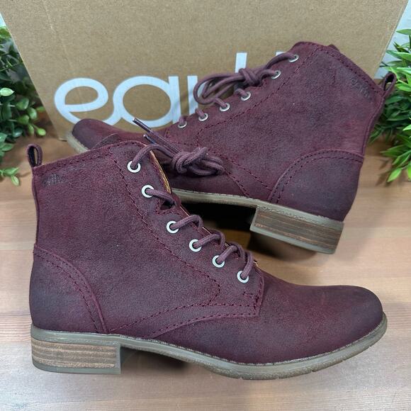 Earth Janel Leather Lace Up Ankle Boots Size 7.5 - Picture 2 of 11